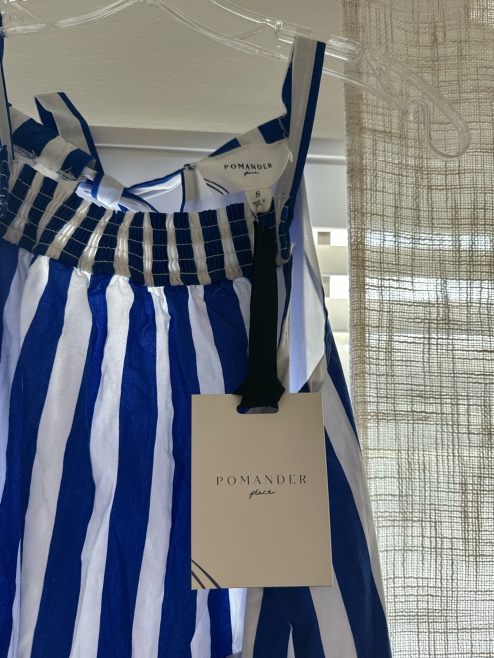 Pomander Place Blue and White Striped Sundress New with Tags